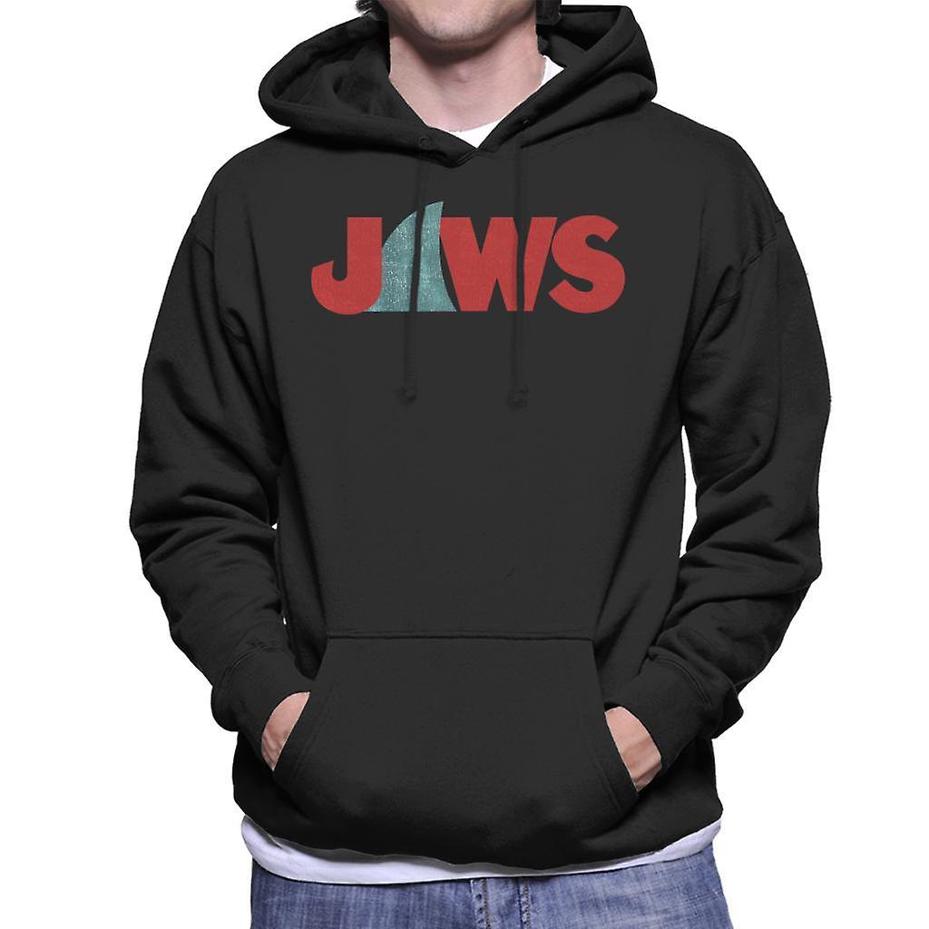 Jaws Shark Fin Logo Men's Hooded Sweatshirt Black Small