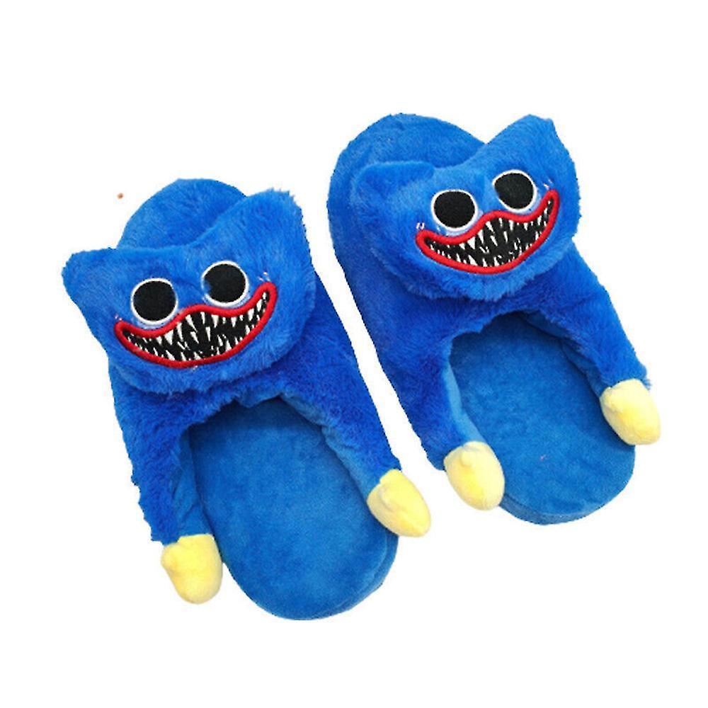 Jxlgv Kids Puppy Playtime Huggy Wuggy Soft Slippers Warm Home Shoes Gifts Blue