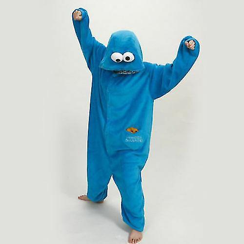 Swhyv Sesame Street Cookie Monster Blue&red Elmo Costume Pajamas M