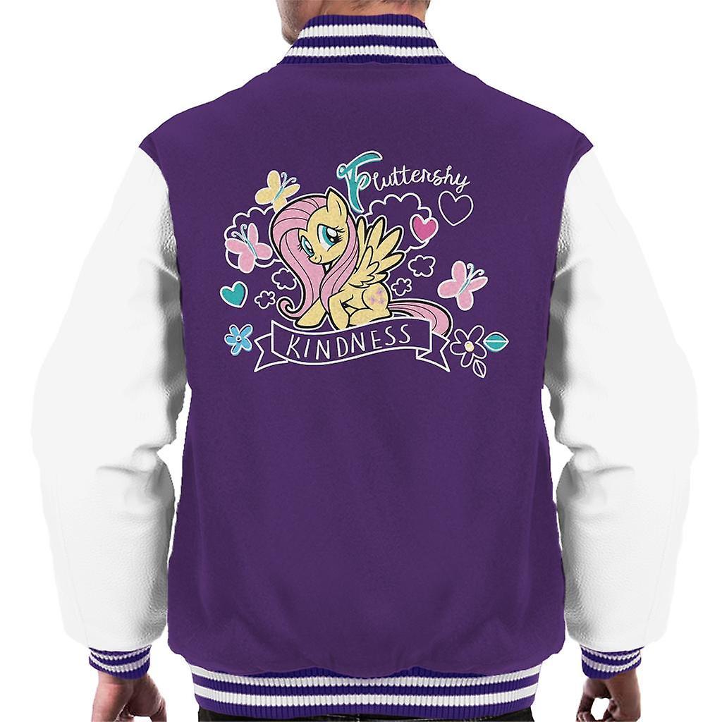 My Little Pony Fluttershy Full Of Kindness Men's Varsity Jacket Purple/White X-Large