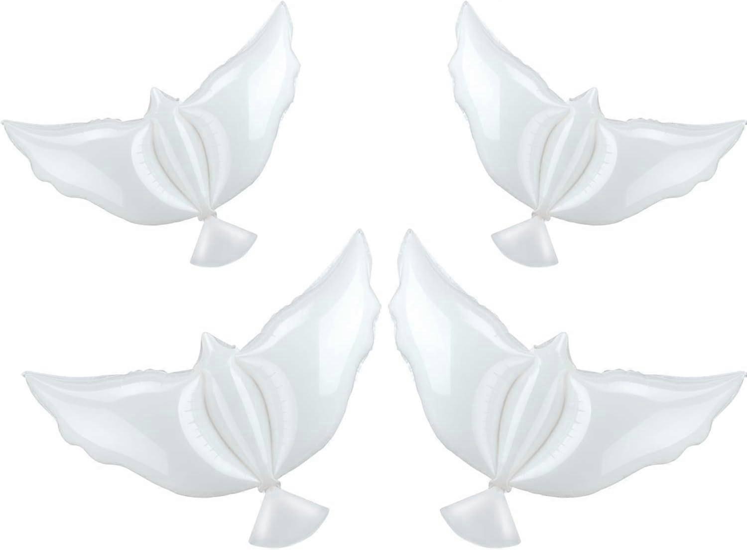 Kensty 4pcs Peace Dove Balloon White Memorial Balloon Dove Bird Balloon Ceremony Party Pack