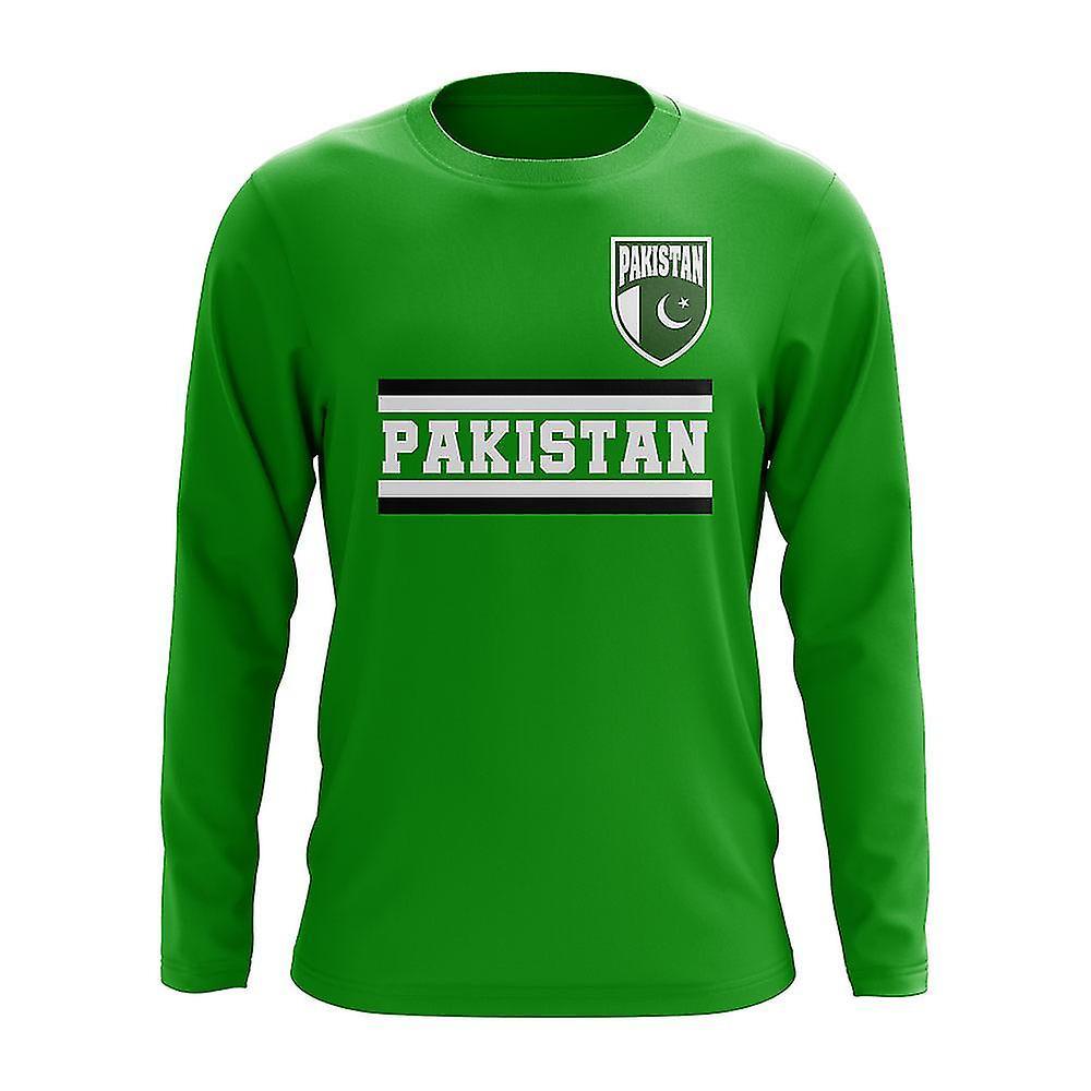 UKSoccerShop Pakistan Core Football Country Long Sleeve T-Shirt (Green) Womens M (Size 12 - 34 inch Chest)