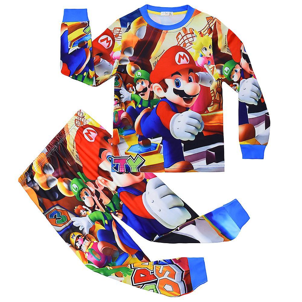 Ochime Super Mario Bros Children Pajamas Pjs Sleepwear Boys Girls Kids Pajamas Set For 4-9 Years B 5-6Years