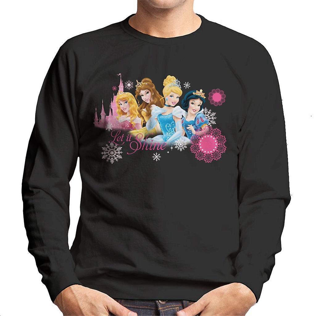 Disney Christmas Princesses Let It Shine Men's Sweatshirt Black XX-Large