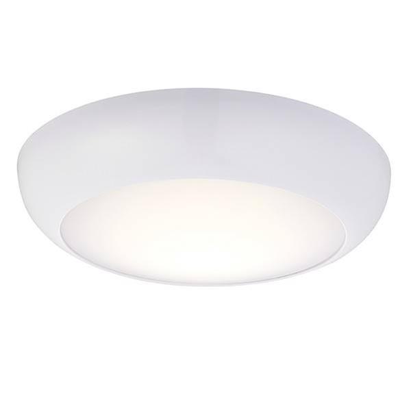 Saxby Lighting Forca Integrated LED Outdoor Flush Light Gloss White, Opal IP65