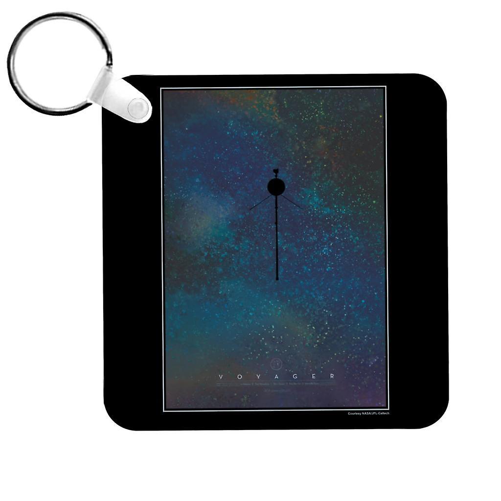 NASA Voyager Interplanetary Travel Poster Keyring Black 5cm x 5cm