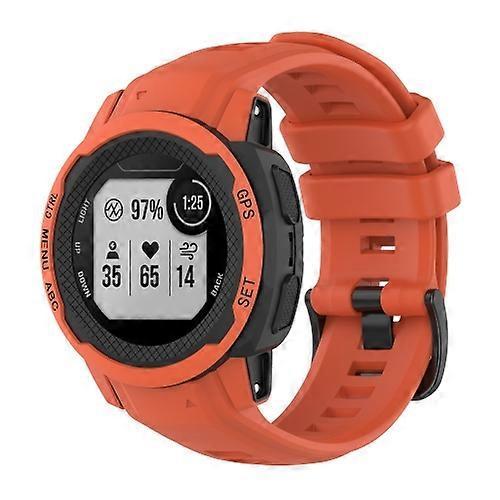 Watch Parts For Garmin Instinct 2S Solid Color Silicone Sports Watch Band Orange