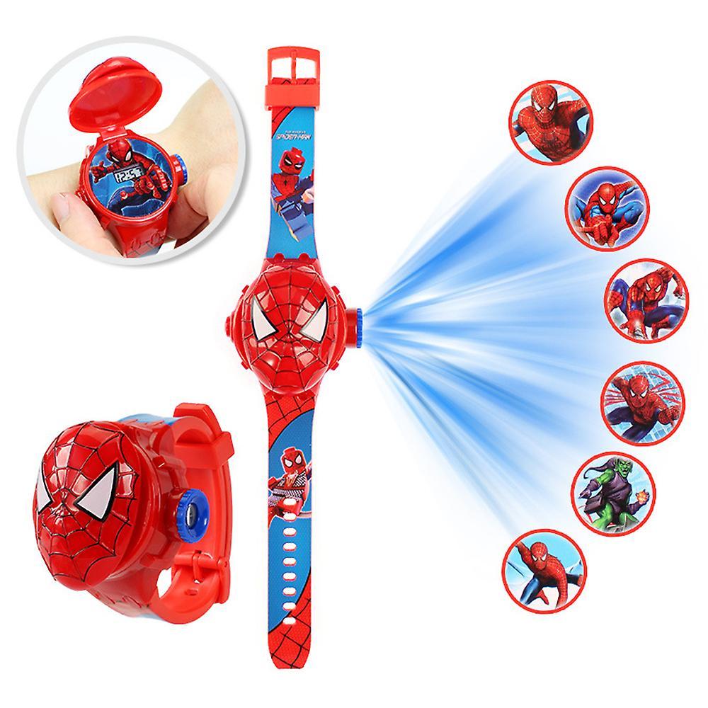 Bestdaily Children Cartoon Character Digital Wrist Watches Flip Cover Projector Superhero, Frozen, Princess Projection Watch Kids Boys Girls Birthd...