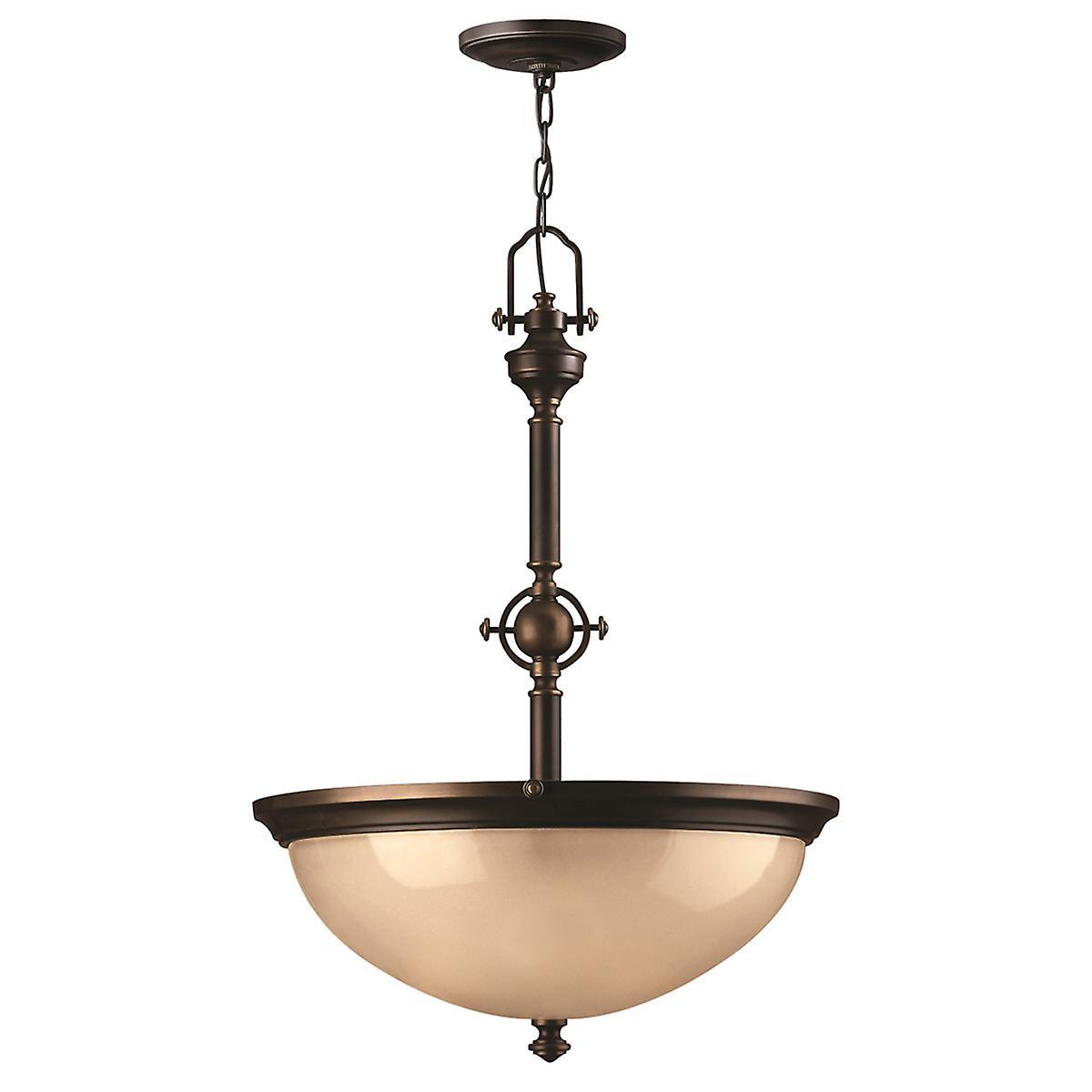 Mayflower 3 Light Ceiling Pendant Bronze E27