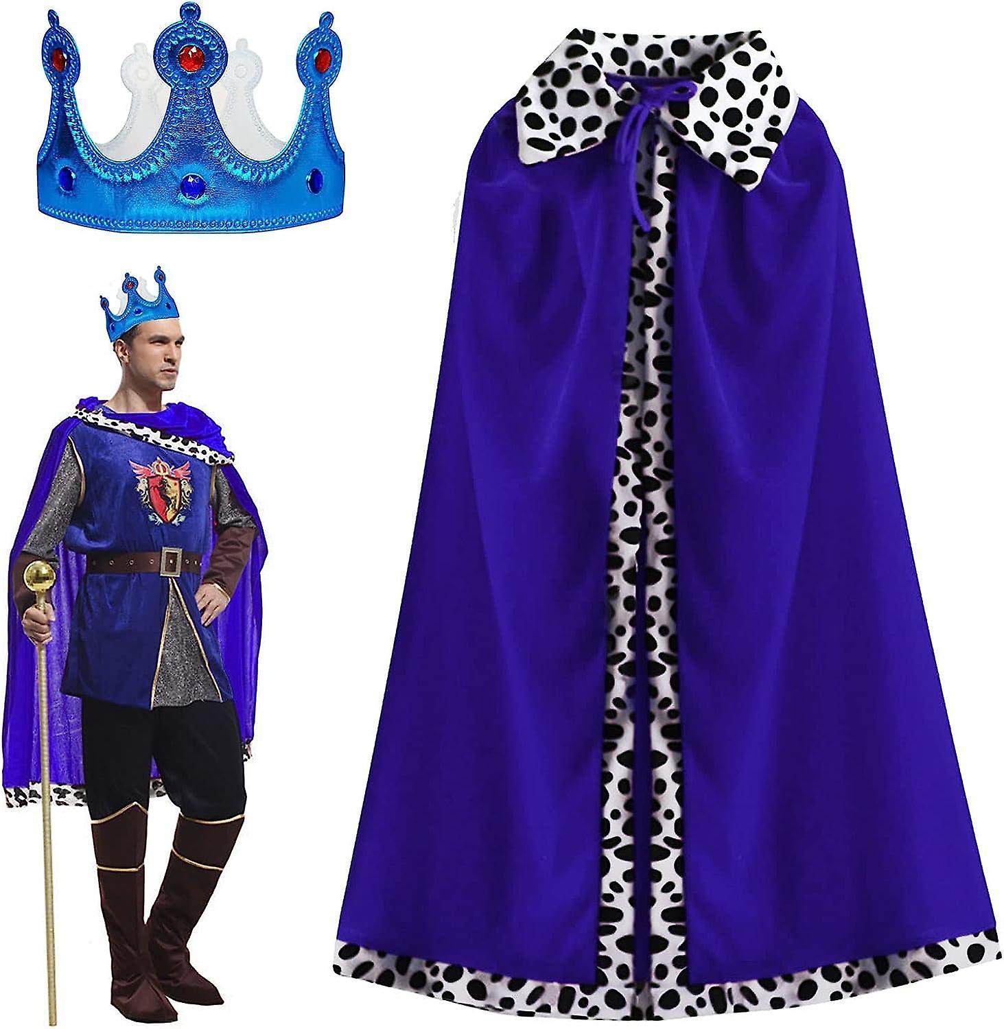 Aiyuego Adults King Queen Costume  King Robe Queen Robe with Crown Royal Velvet Robe Fancy Dress Costume Coronation Costume Set for Cosplay  Theme ...