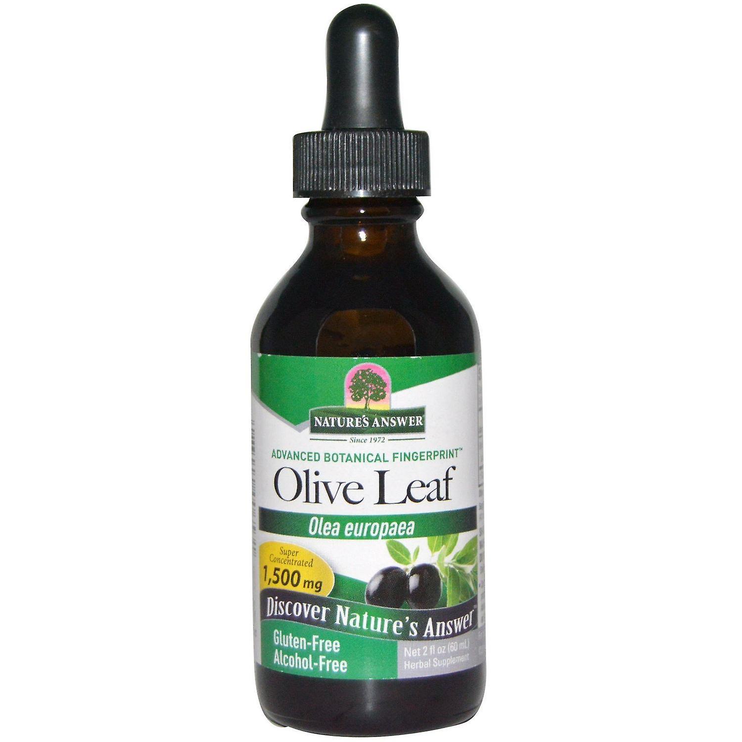 Nature's Answer, Olive Leaf, Alcohol-Free, 1,500 mg, 2 fl oz (60 ml)