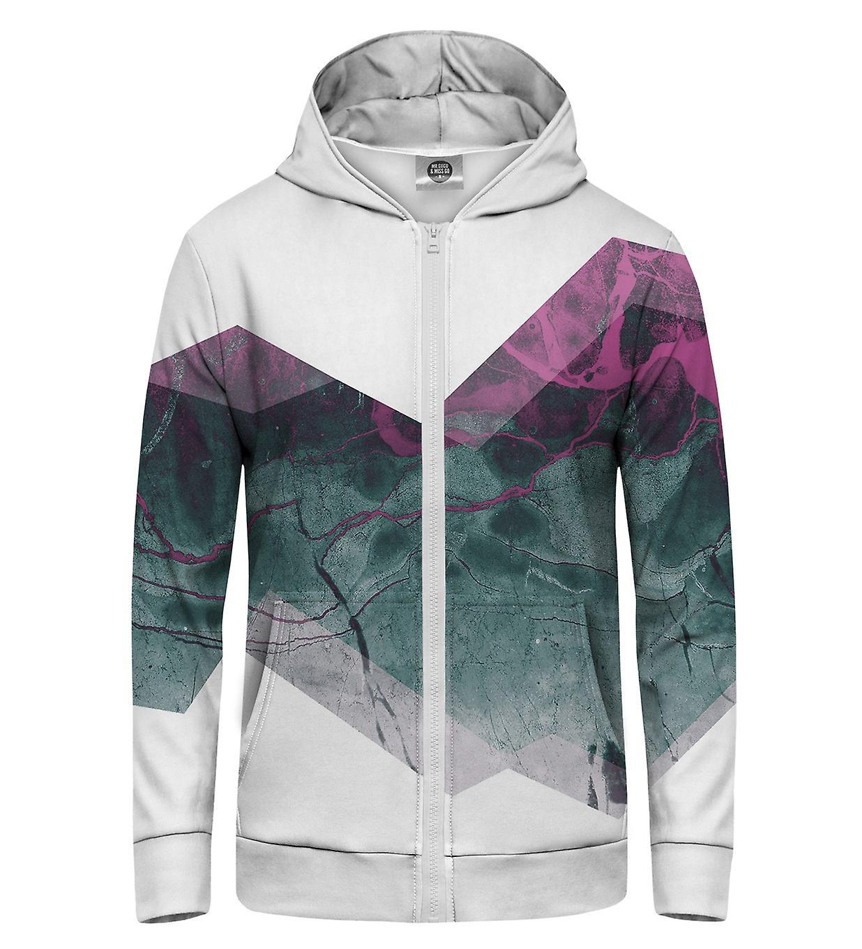 Mr Gugu & Miss Go Mr. GUGU & Miss GO Violet Marble Hoodie Kangaroo Zip Up white XS