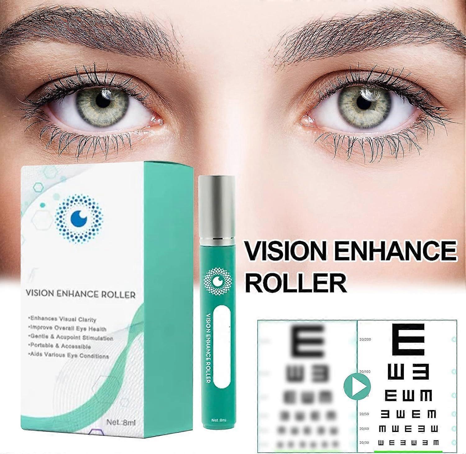 Unbrand Vision Enhance Roller, Eye Care Massage Relaxing Roller to Relieve Fatigue & Improve Vision, Vision Enhance Roller for Women Men 5pcs - 8ml