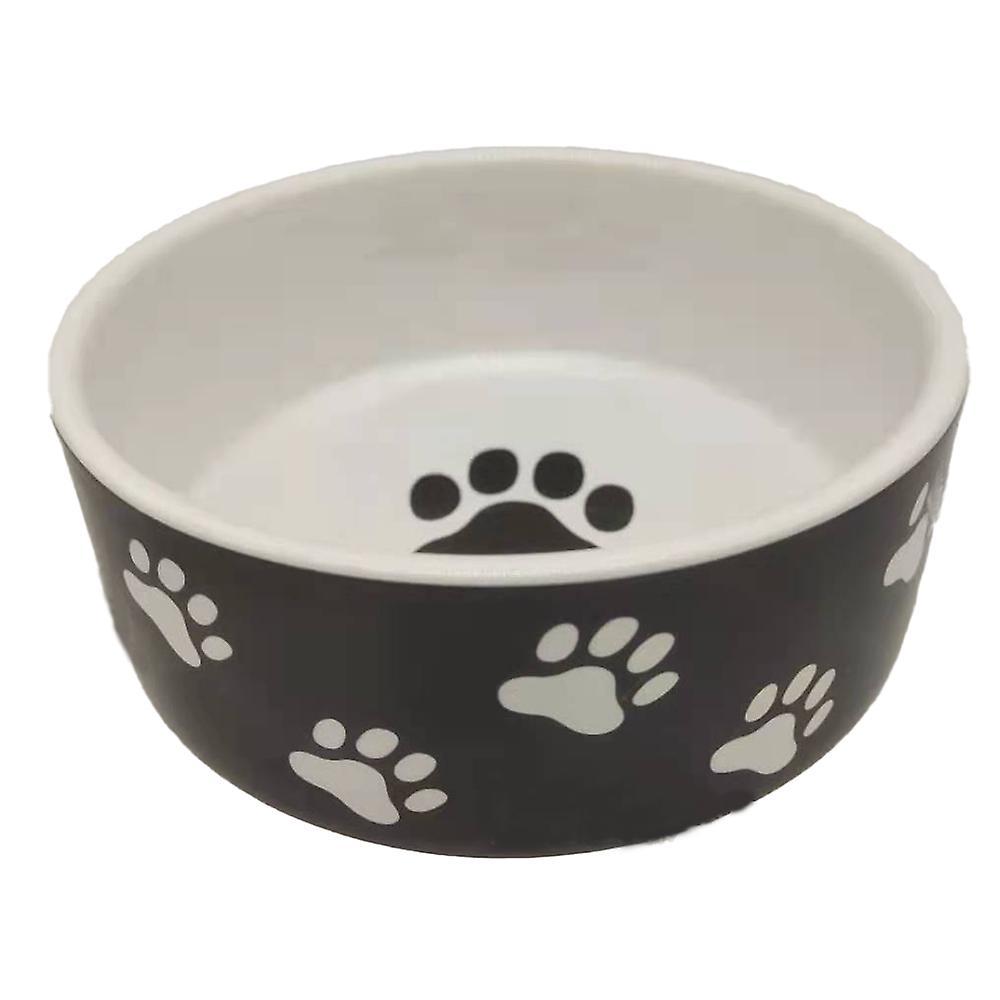 Dqbd Ceramic Cute Pet Bowl Pet Drinking Bowl Cat Food Bowl Dog Food Bowl GREY