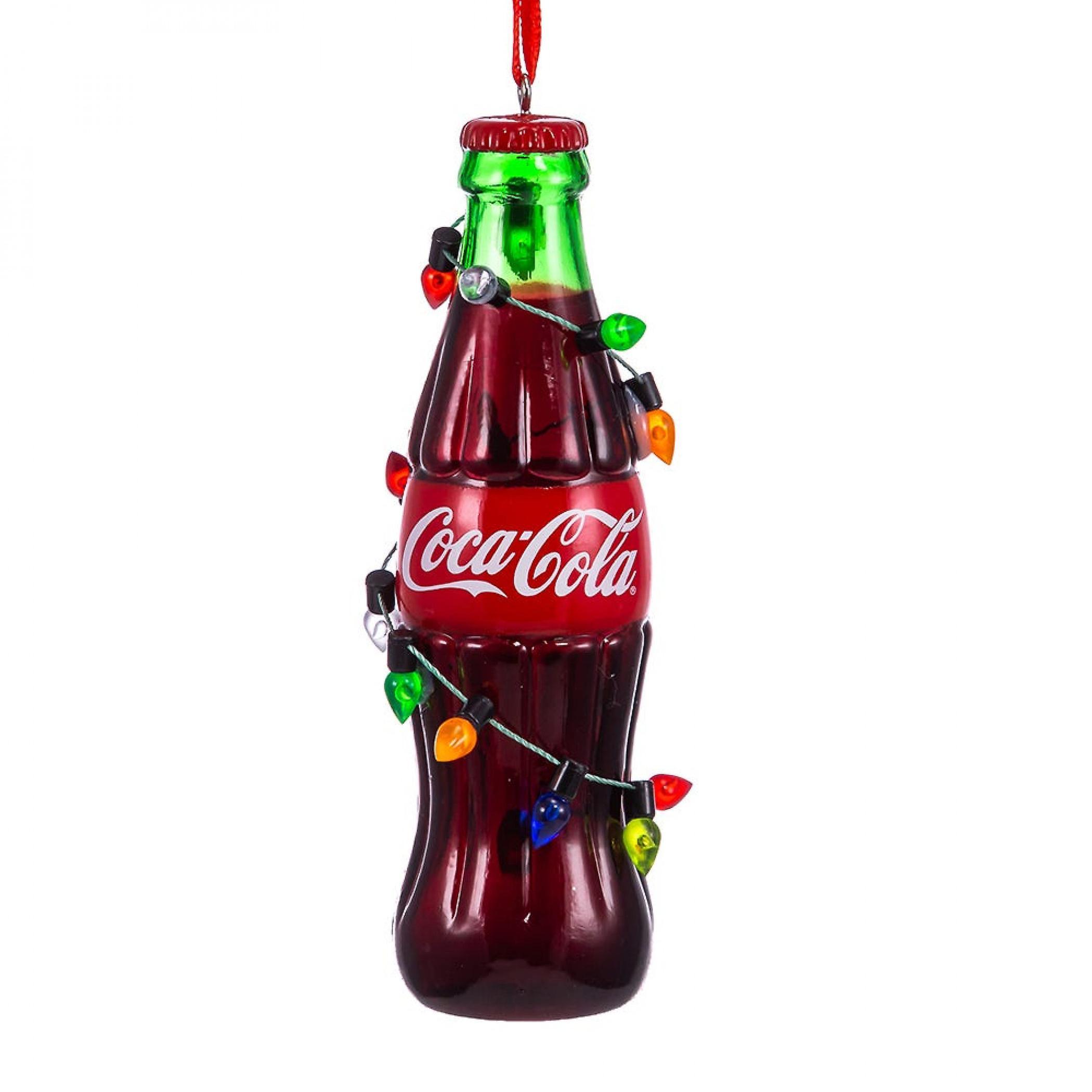 Famous Brands Coca-Cola Bottle With Colorful Lights Holiday Ornament Multi-Color