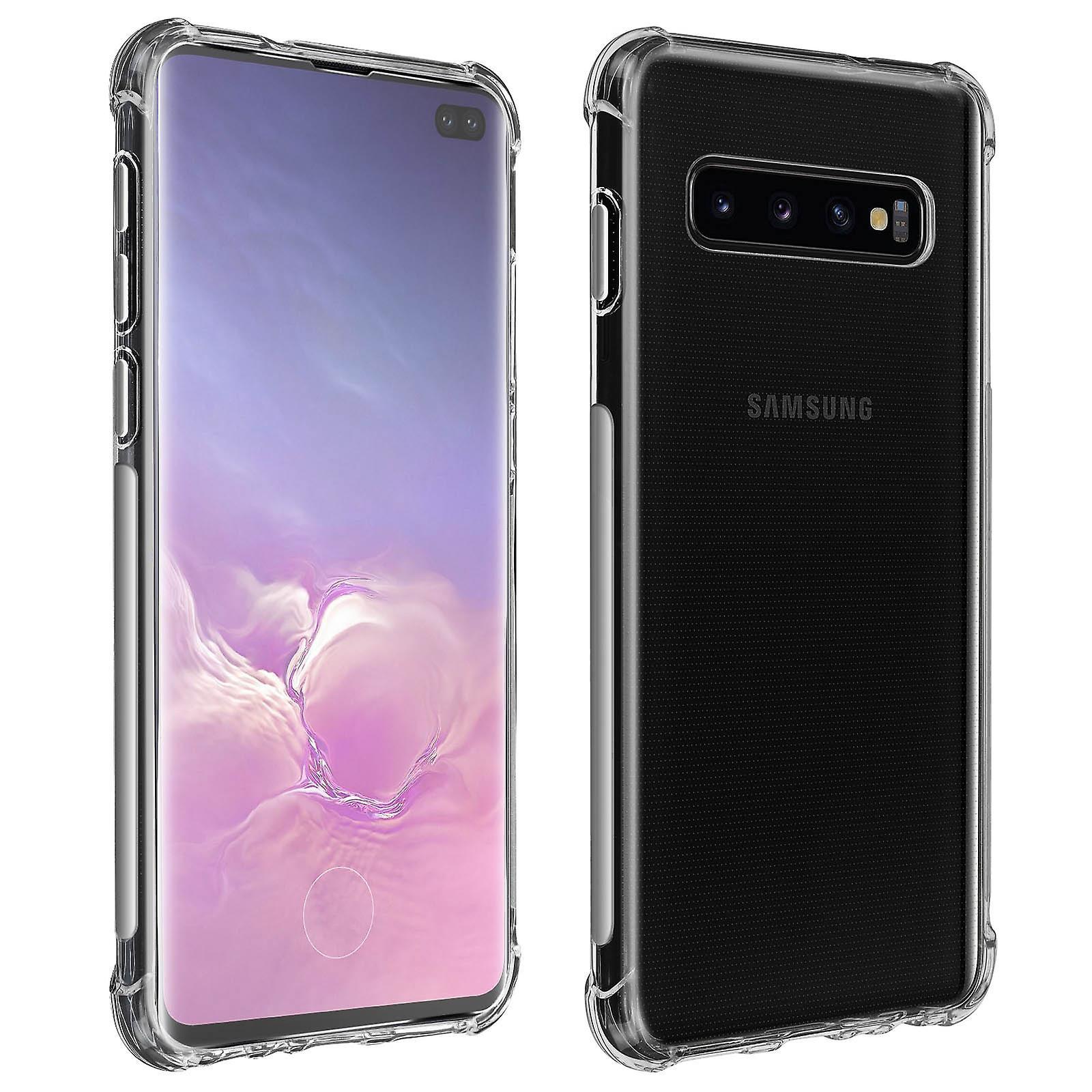 Avizar Protective pack for Galaxy S10 Plus Flexible cover + Tempered glass film Transparent