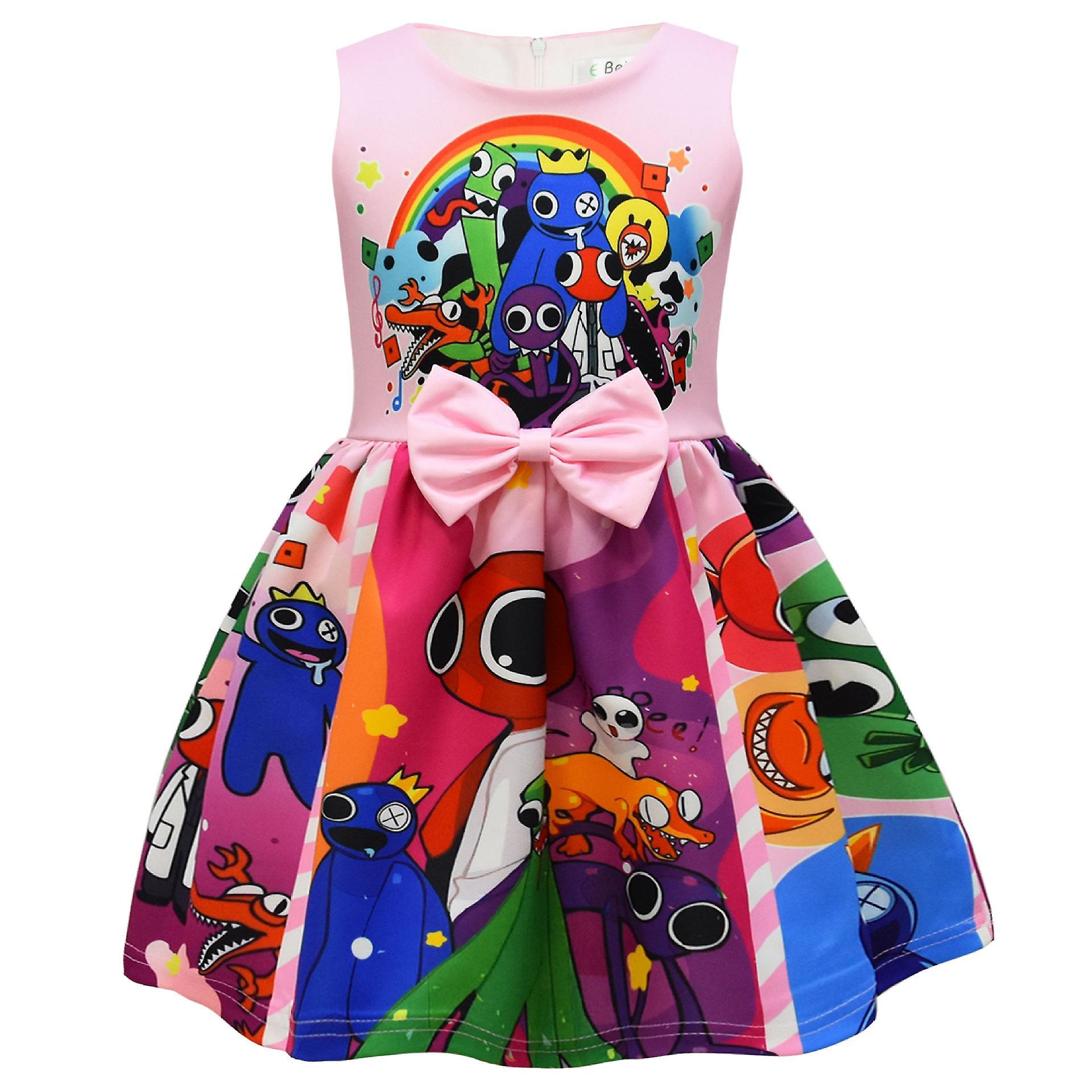 Shznv Roblox Rainbow Friends Big Children's Children's Dress Girls Princess Dress Holiday Party Dress Skirt 150cm