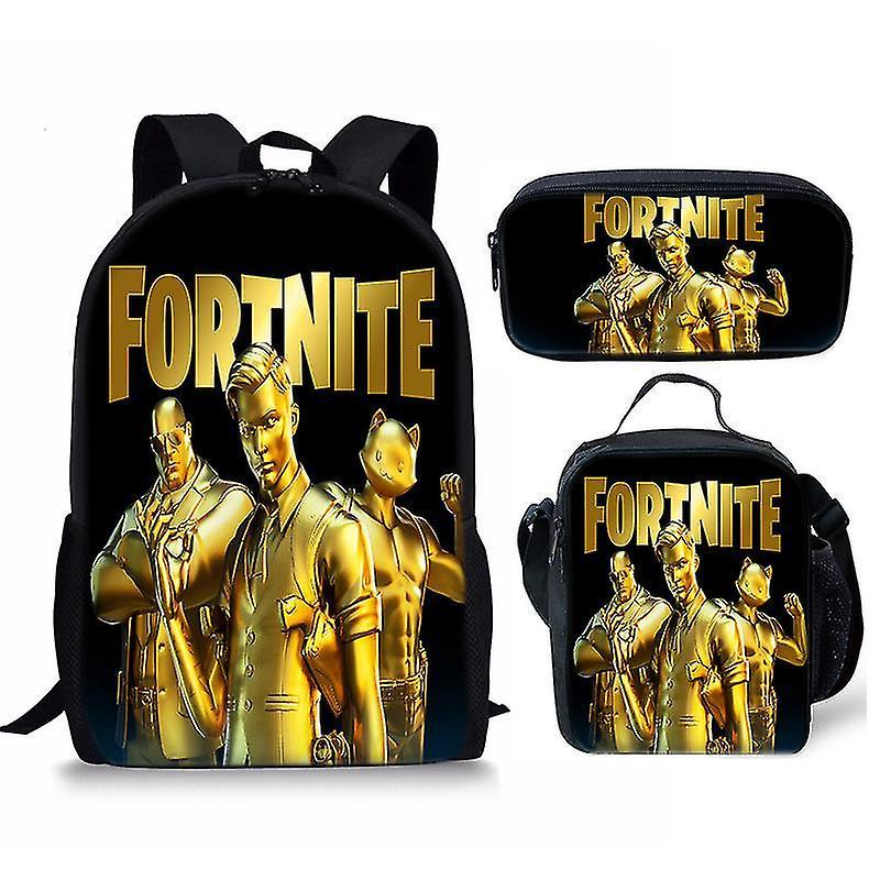 Mike Fortnite Fortnite Backpack Large Capacity Three-piece Set Peripheral Backpack Student School Bag 3 three piece set