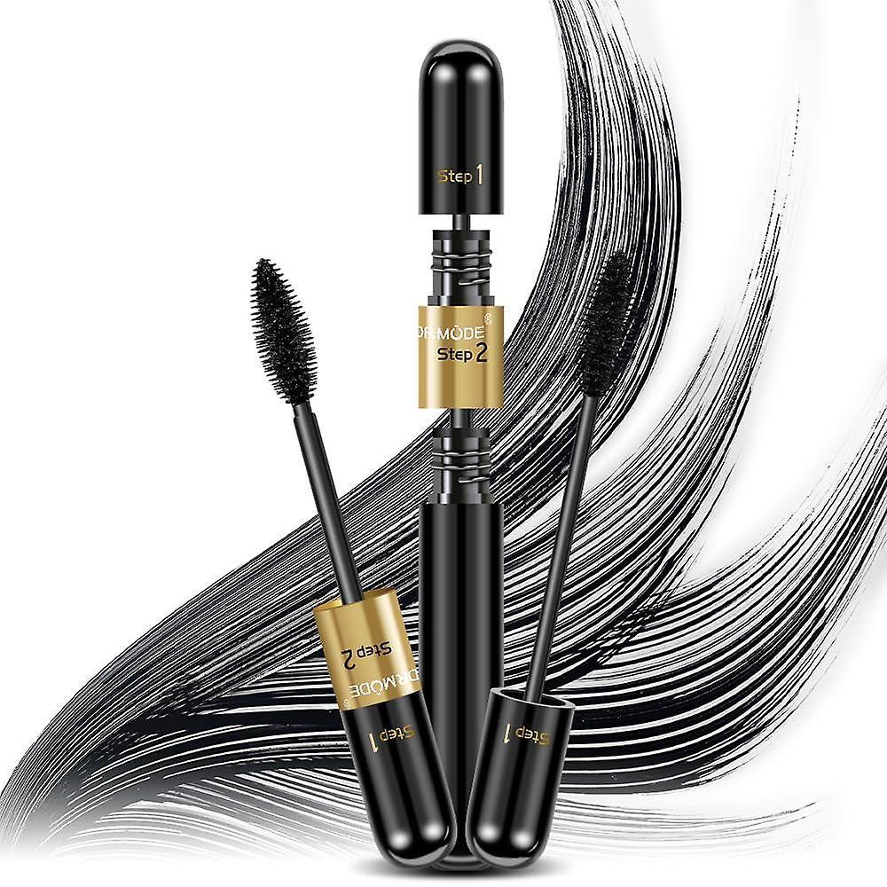 Ruitong Mascara Black Volume and Length, 2 in 1 4D Silk Fiber Mascara