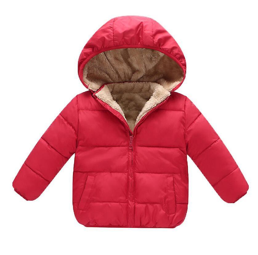 Slowmoose Winter Baby Outerwear Hooded Parkas Infant Jackets Warm Cotton Rose Red 24M