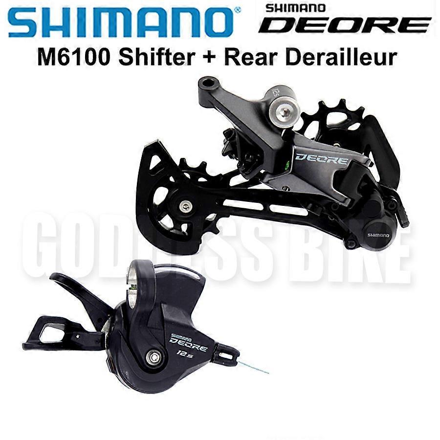 Lequeen SHIMANO DEORE 12v M6100 Groupset SL M6100 Shift Lever RD M6100 SGS Rear Derailleur 12 Speed Mountain Bike Shifter MTB SL M6100 Window