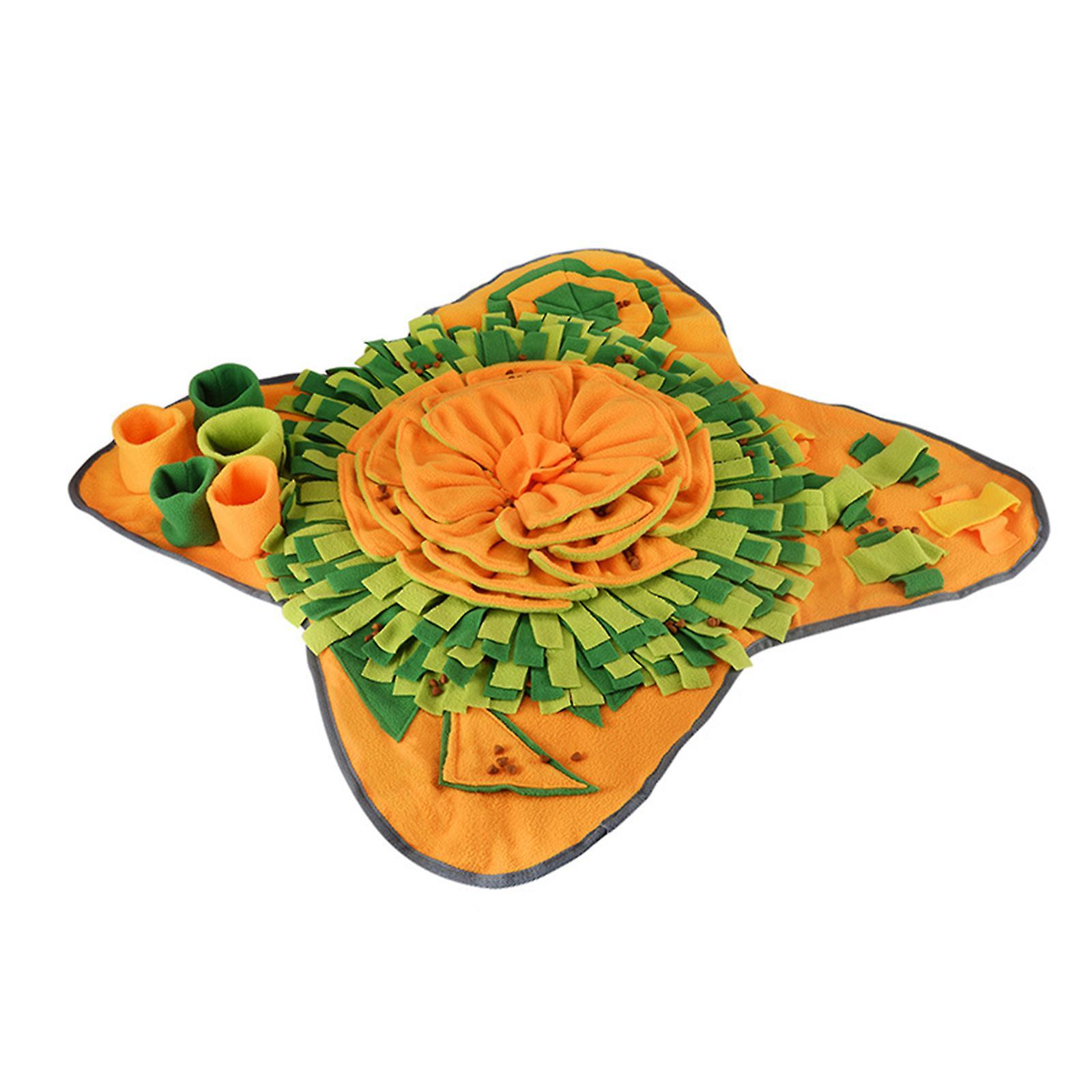 Katreu Sniff Mat Pet Dog Feeding Mat Flower Shape Durable Interactive Dog Toys Encourages Foraging Skills