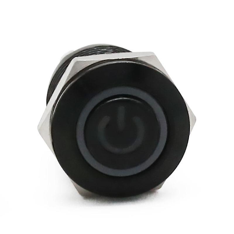 Slowmoose 12mm Waterproof-metal Push-button Switch, Led Light Black Momentary Latching White LED/Latching 380V