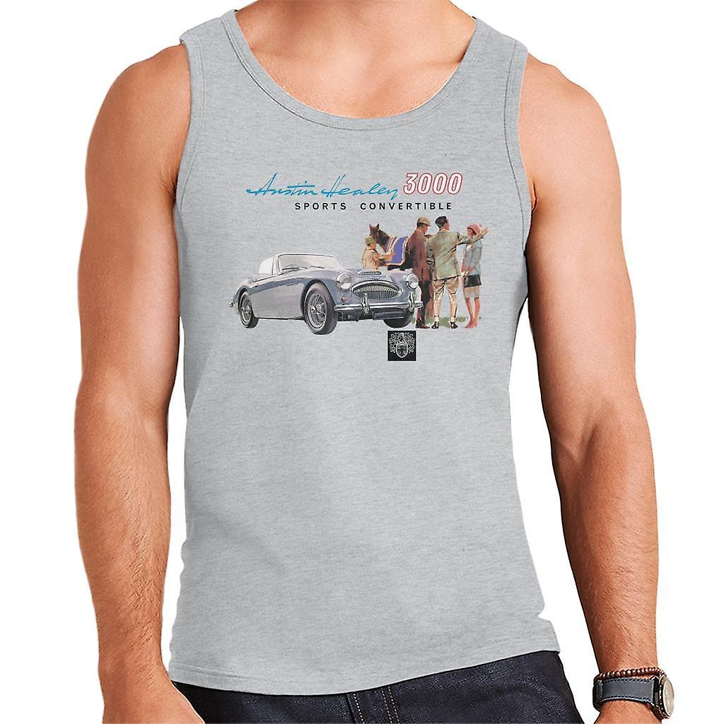 Austin Healey 3000 Sports Convertible British Motor Heritage Men's Vest Heather Grey Medium