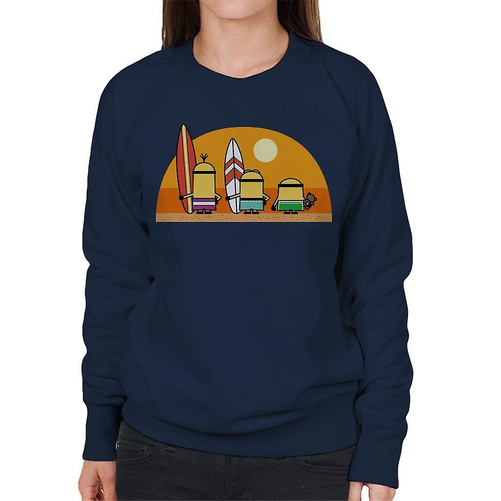 Despicable Me Minions Surfing Sunset Women's Sweatshirt Navy Blue Medium