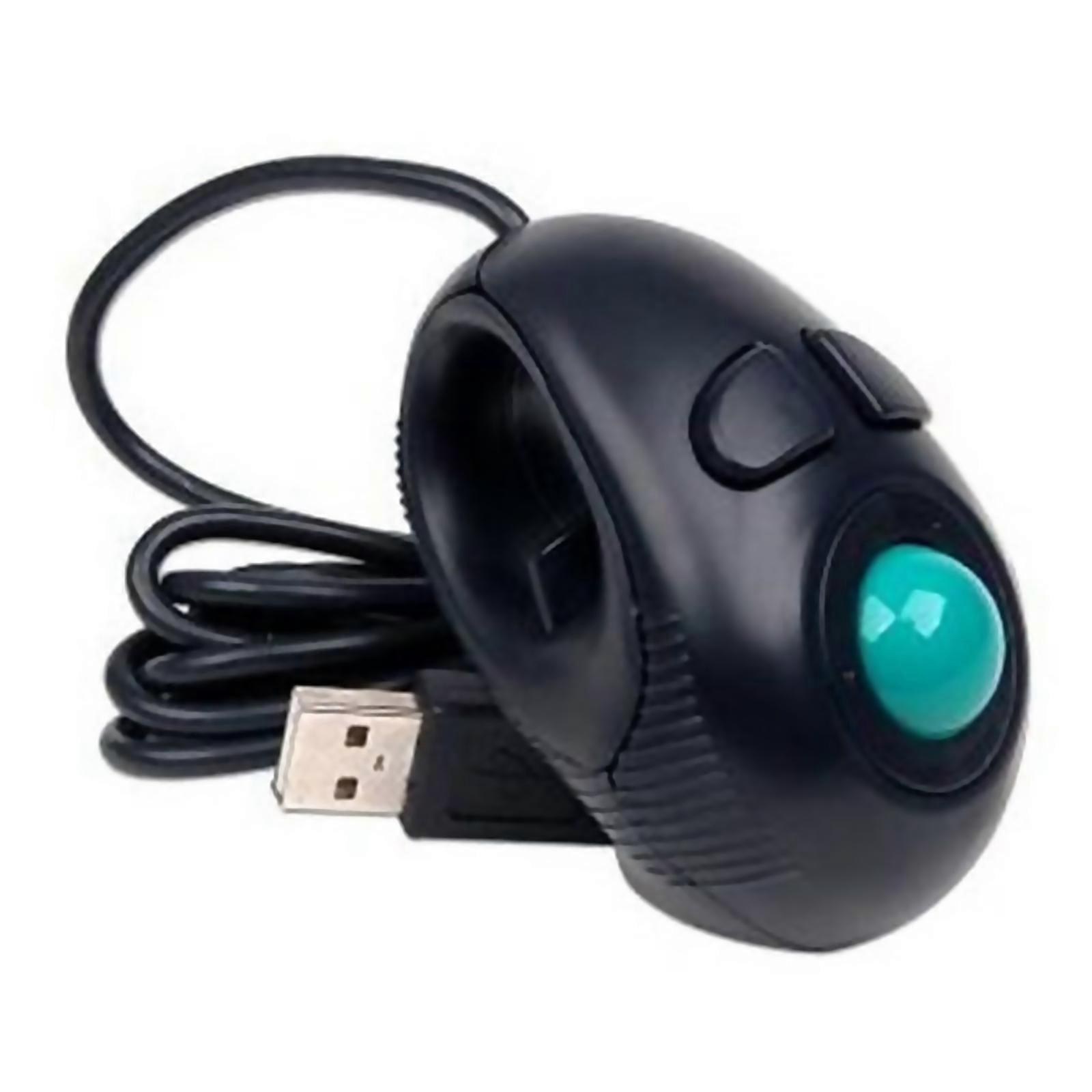 Unbrand USB Wired Trackball Mouse Portable PC Laptop Finger Hand Held Computer Mice kO FT