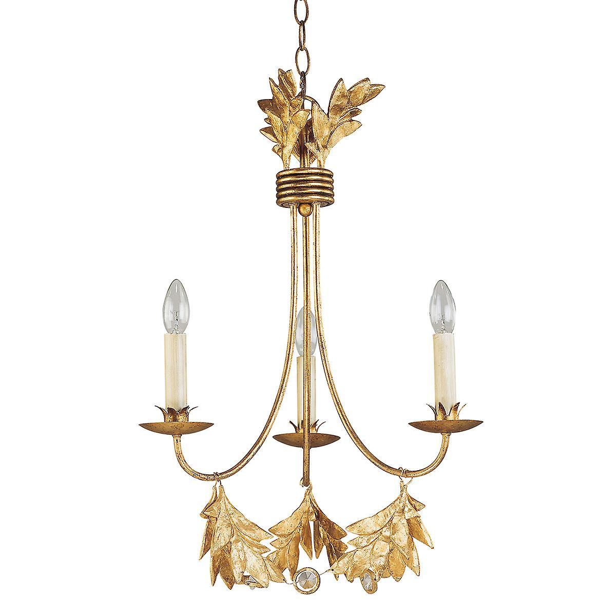 Sweet Olive 3 Light Multi Arm Ceiling Pendant Chandelier Gold E14