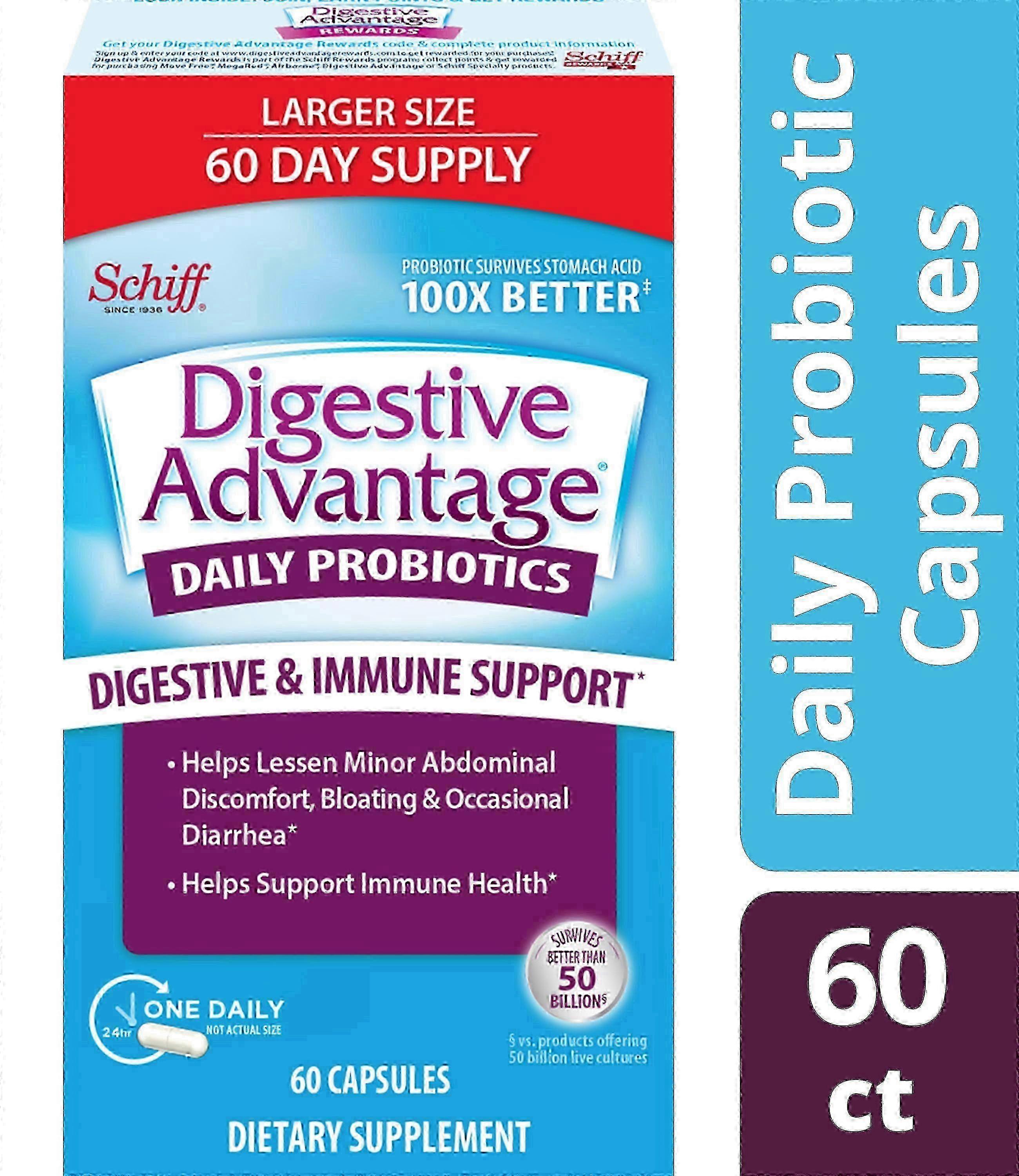 Digestive Advantage Daily Probiotic Dietary Supplement, 60 Ea