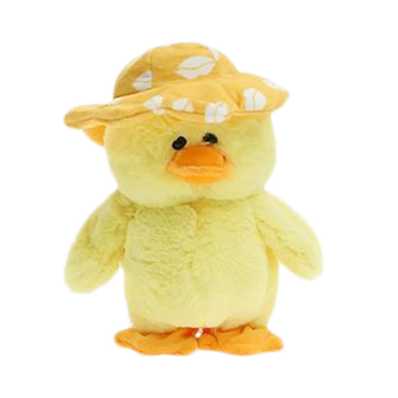 Remorui Talking Singing Duck Plush Toy Repeats What You Say Interactive Toy Stuffed Animal Toy Walking Speaking Duckling Plush Doll B