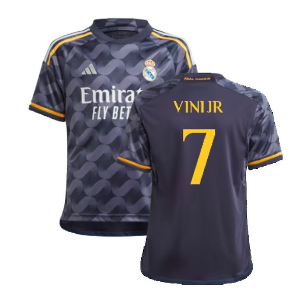 Adidas 2023-2024 Real Madrid Away Shirt (Kids) (Vini Jr 7) Navy 15/16 Years - 34-36 inch