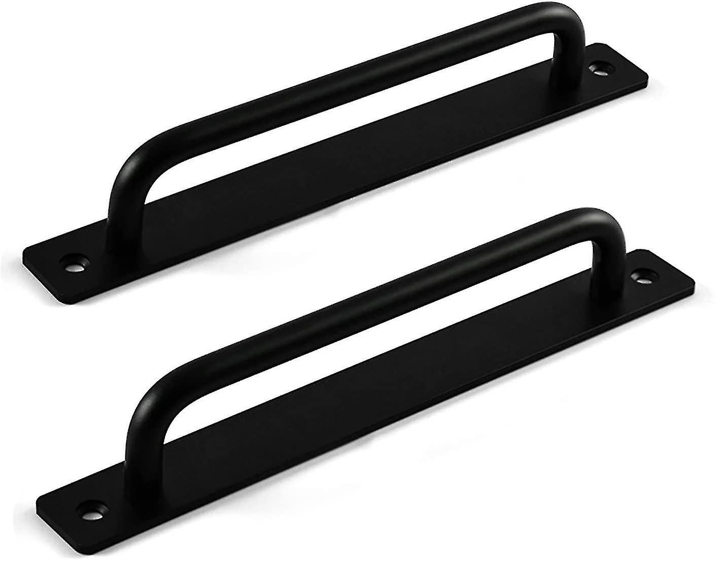 Chris Exterior Door Handle, Sliding Door Handle, Barn Door Handle, Wooden Door Hardware Door Handle (Black 2 Pcs)