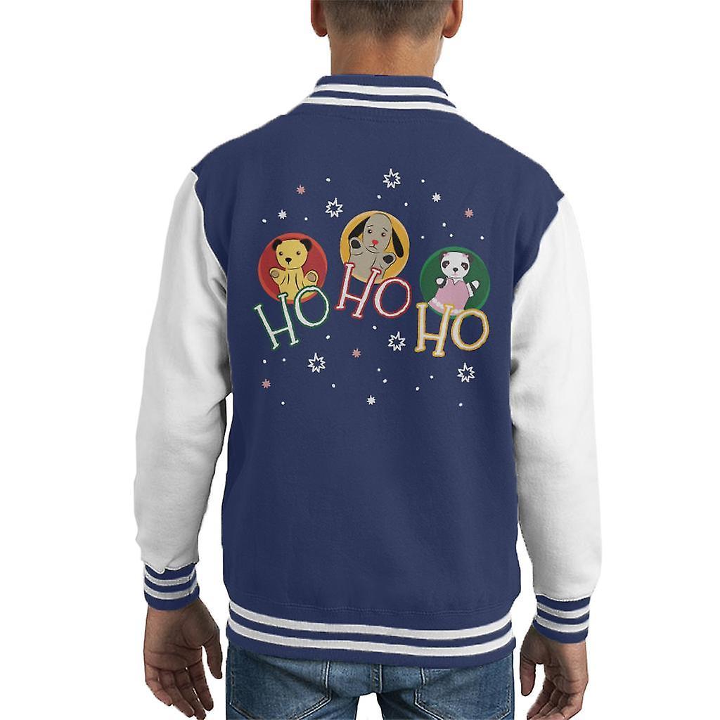 Sooty Christmas Ho Ho Ho Kid's Varsity Jacket Navy/White Small (5-6 yrs)