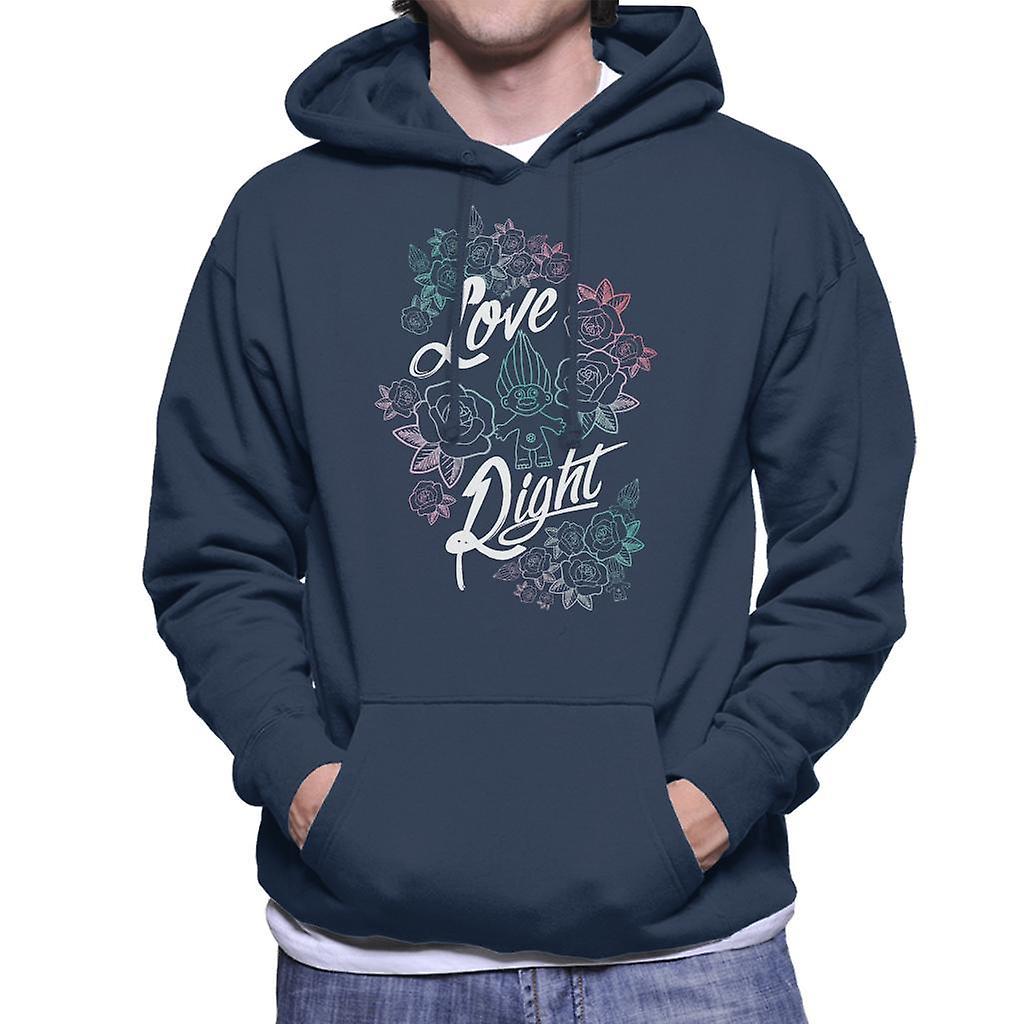 Trolls Love Right Men's Hooded Sweatshirt Navy Blue X-Large