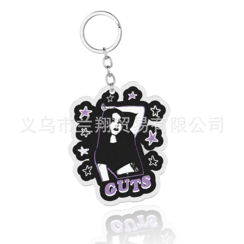 Olivia Rodrigo Guts/Sour Music Album Acrylic Purple Butterfly Keychain SNNGV ORSTARGUTS