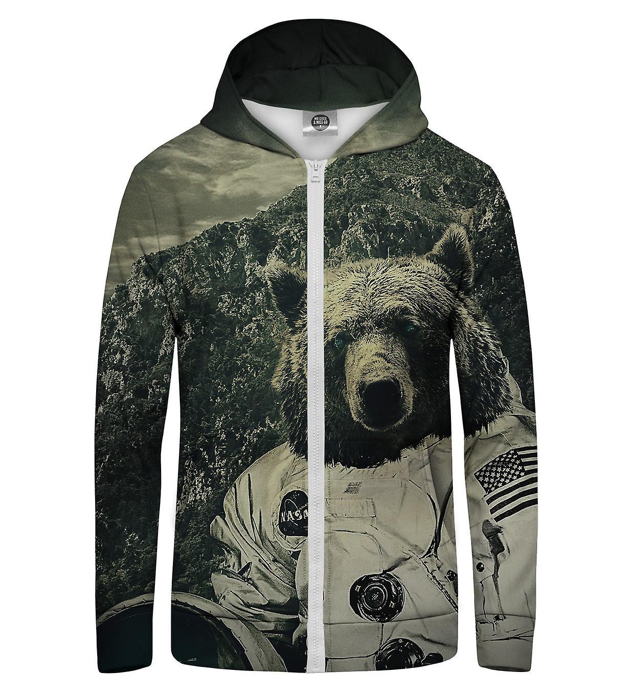 Mr Gugu & Miss Go Mr. GUGU & Miss GO Nasa Bear Hoodie Kangaroo Zip Up grey XS