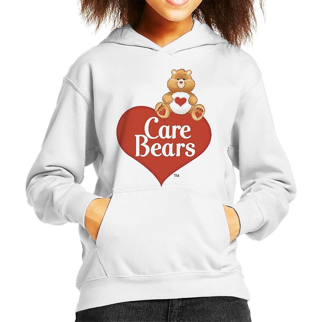 Care Bears Logo Tenderheart Bear Kid's Hooded Sweatshirt White Large (9-11 yrs)