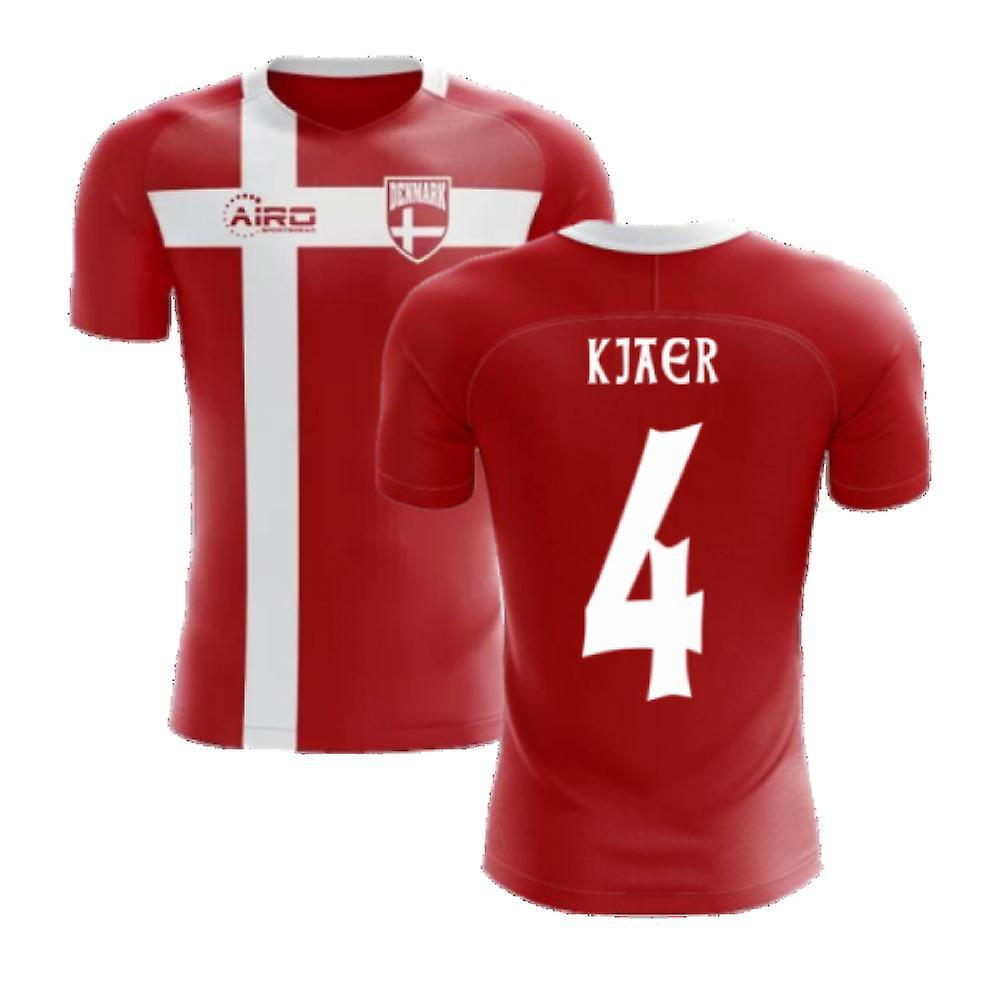 Airo Sportswear 2022-2023 Denmark Flag Concept Football Shirt (Kjaer 4) Red Small 34-36 inch Chest (88/96cm)