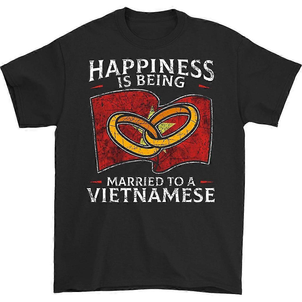 Fuzhou Bingyu Supply Chain Services Co., Ltd. Happiness Is Being Married To A Vietnamese T-shirt Black L