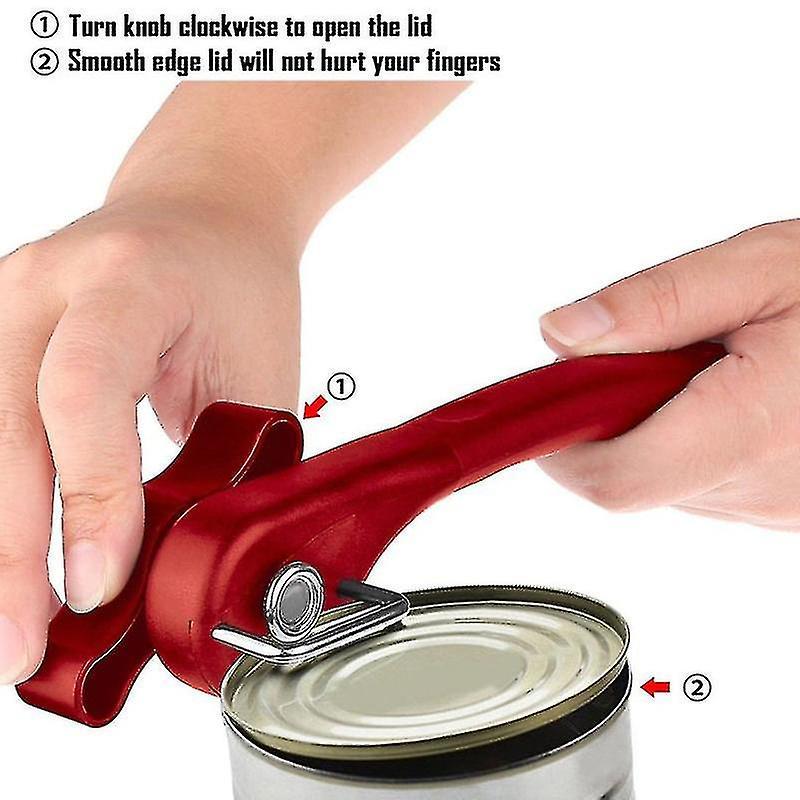 Tianzun Multifunctional Stainless Steel Side Cut Manual Can Opener Manual Can Opener Cut Lid Smooth Edge red