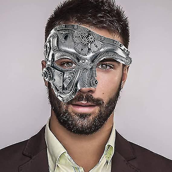 Halloween Mask Steampunk Metal Cyborg Venetian Mask, Masquerade Mask For Halloween Costume Party/phantom Of The Opera/mardi Gras Ball