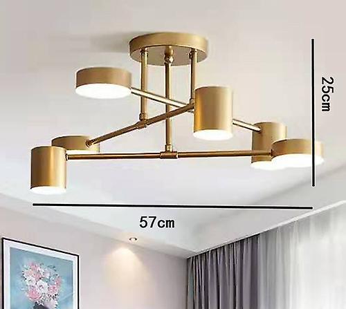 Arysiedder Nordic Ceiling Light Multiple Lamp Base Led  Black/white/gold  For Living Room/dining Room/bedroom Lights  Room Ceiling Lamp 110V 6  hea...