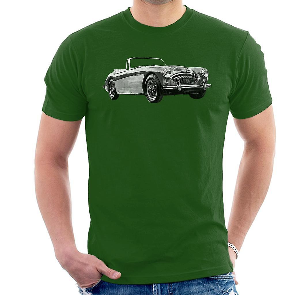 Austin Healey Grey British Motor Heritage Men's T-Shirt Bottle Green Large