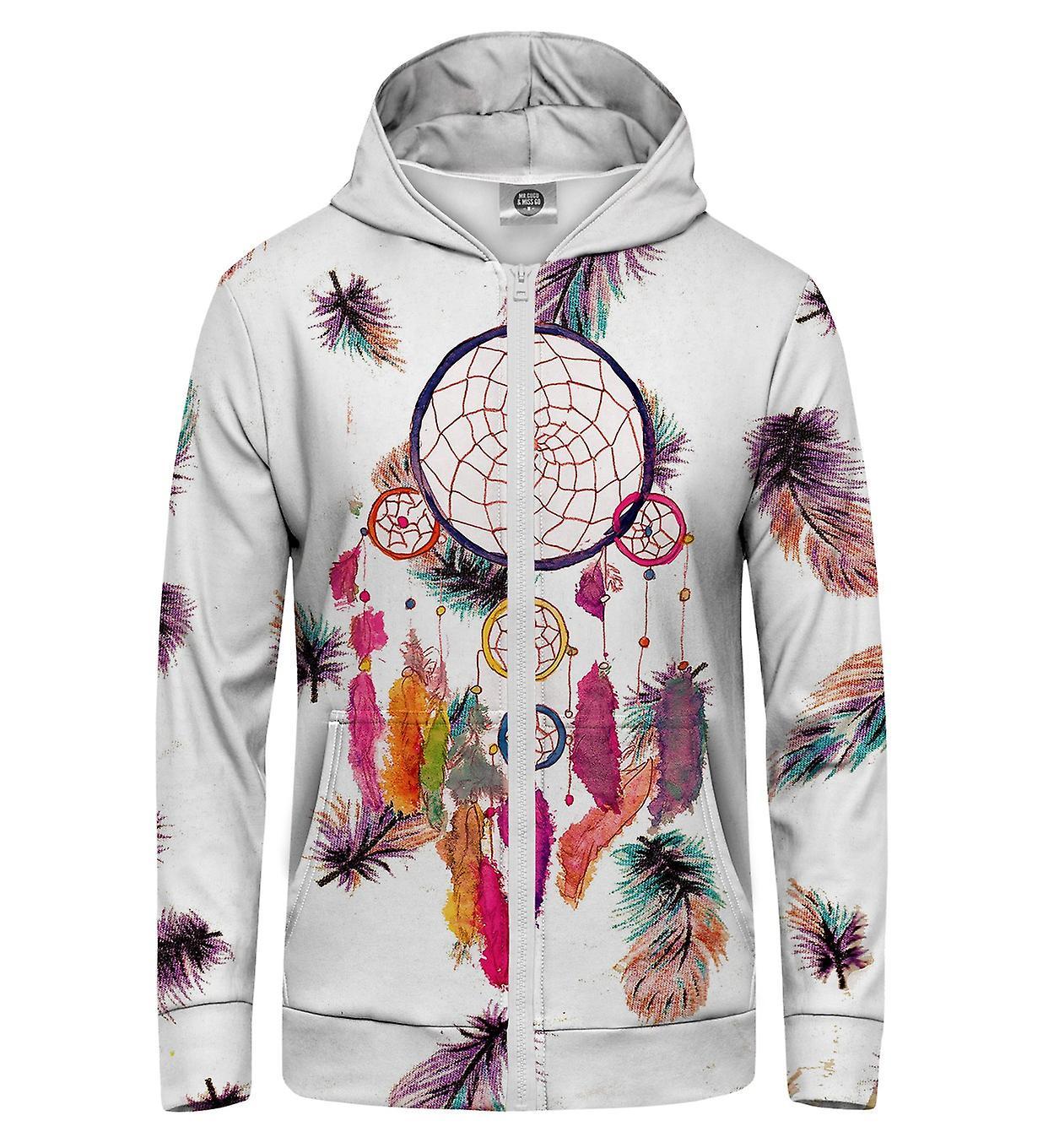 Mr Gugu & Miss Go Mr. GUGU & Miss GO Feathers Dreamcatchers Hoodie Kangaroo Zip Up white XS