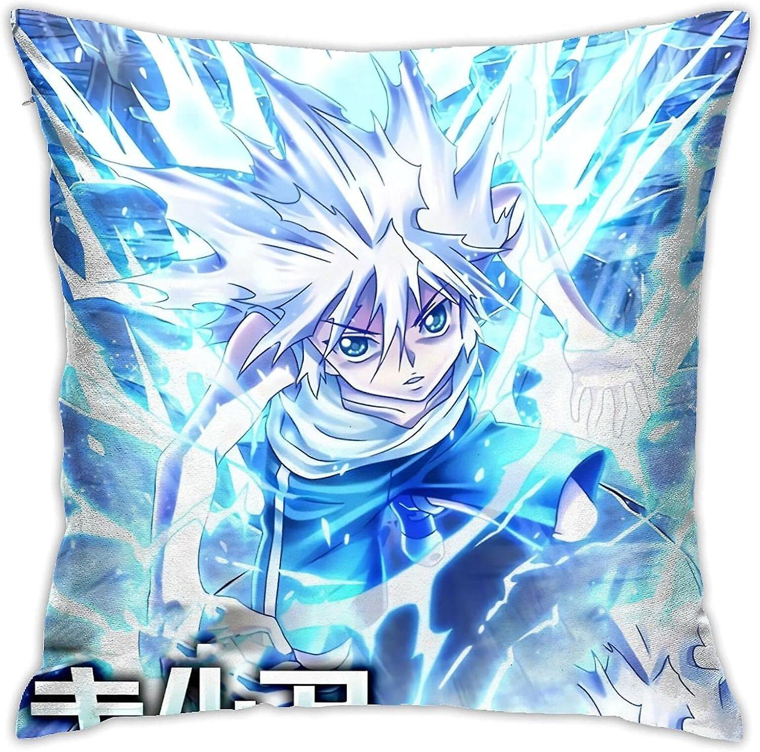 Kerota Hunter X Hunter Killua Zoldyck Cute Throw Pillow Cushion Covers Throw Pillow Cases,for Couch Bed Home Car Square Decor 18x18 Inch Ultra Soft...