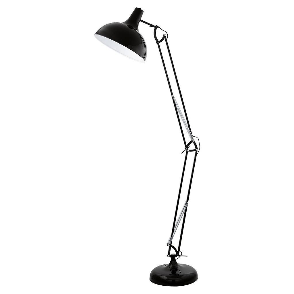 Eglo Lighting Borgillio 1 Light Adjustable Floor Lamp Uplighter Black, E27