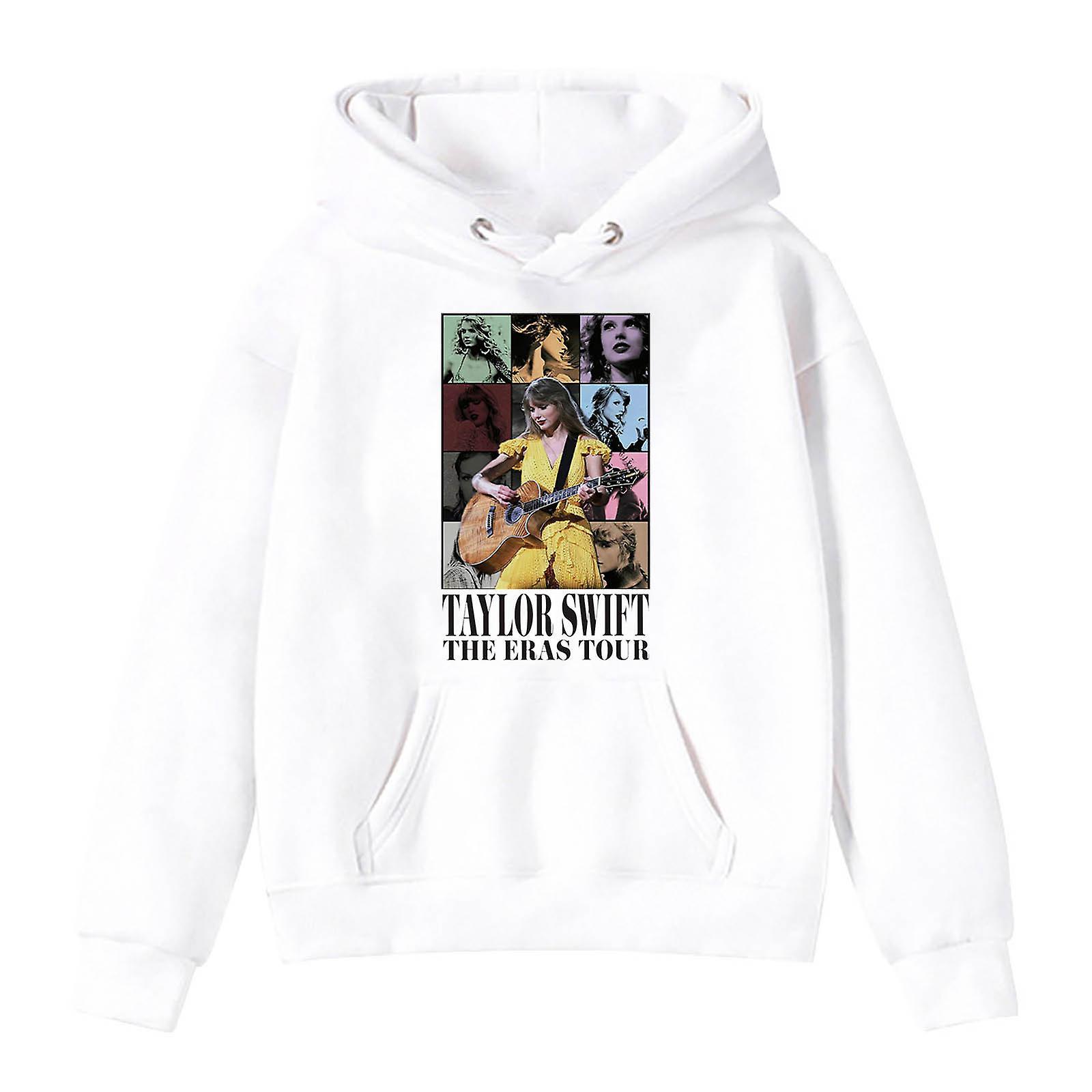 Jnnjv Taylor Swift The Eras Tour Taylor Peripheral Printed Hoodie Autumn And Winter Casual Children's Sweatshirt 924-WT-White 1 160cm